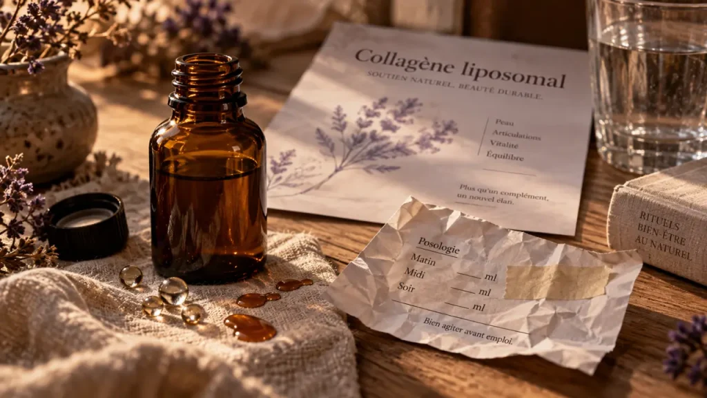 Collagene liposomal en flacon, pour peau plus ferme : résultat non garanti